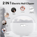 2-in-1 Electric Nail Clipper & Nail File With Light