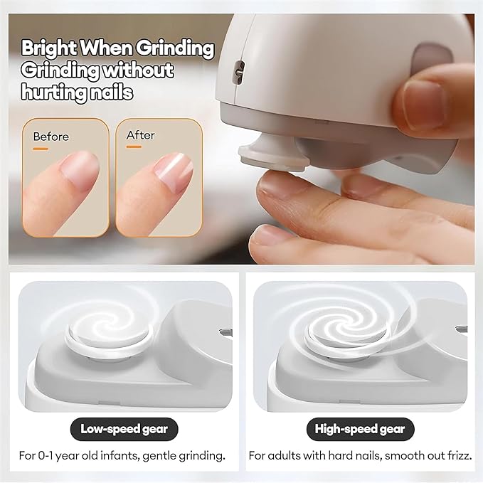 2-in-1 Electric Nail Clipper & Nail File With Light