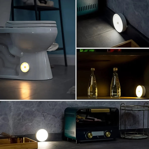 Round Shape 8 LED Motion Sensor Induction LED Light